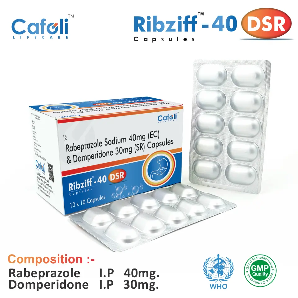Rabeprazole 40mg (EC) + Domperidone 30mg (SR) | Best price for PCD Pharma Franchise | Gastrointestinal reflux & motility disorder treatment